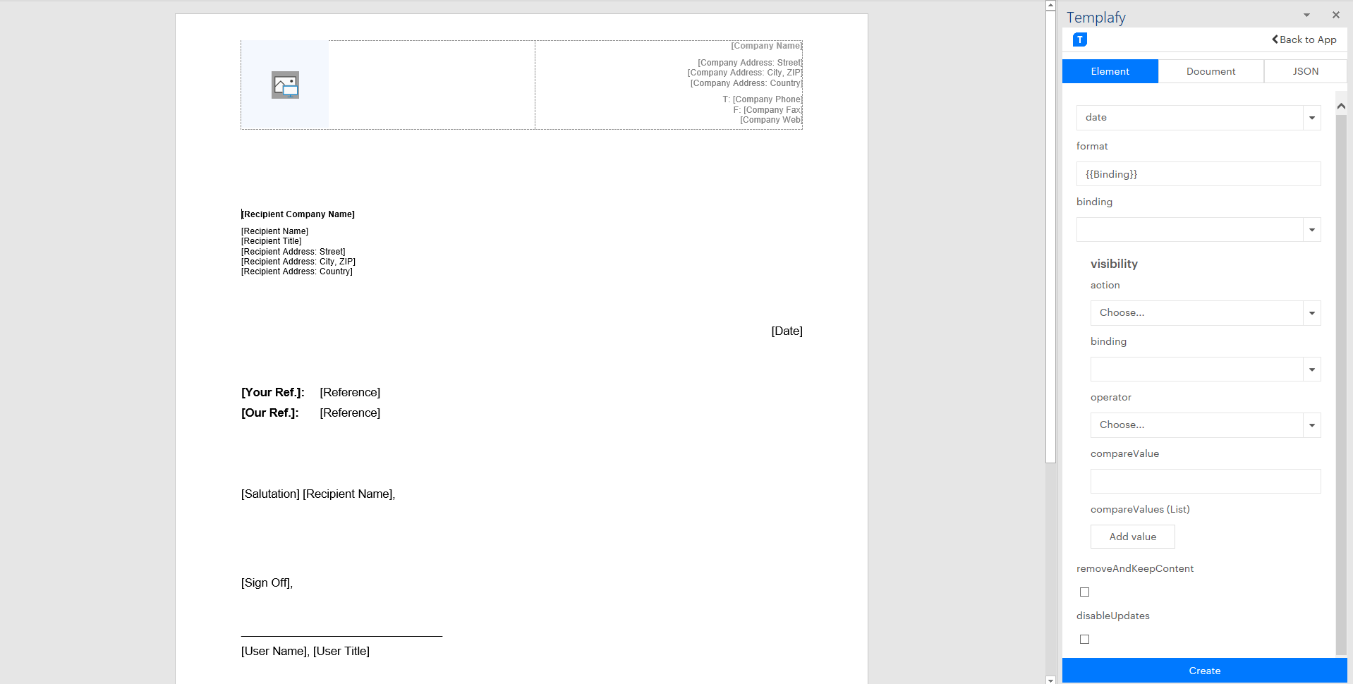 Dynamic template configuration – Templafy One Help center